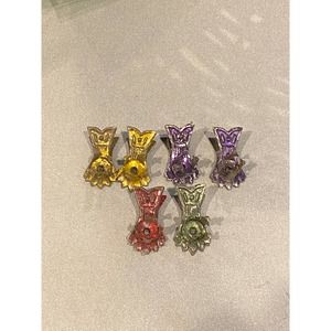 (6) Vintage multicolor metal Christmas tree candle holder clips SET D0